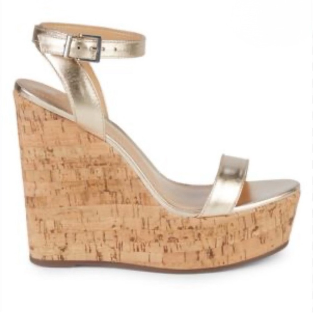 SCHUTZ Metallic Gold Platform Heels